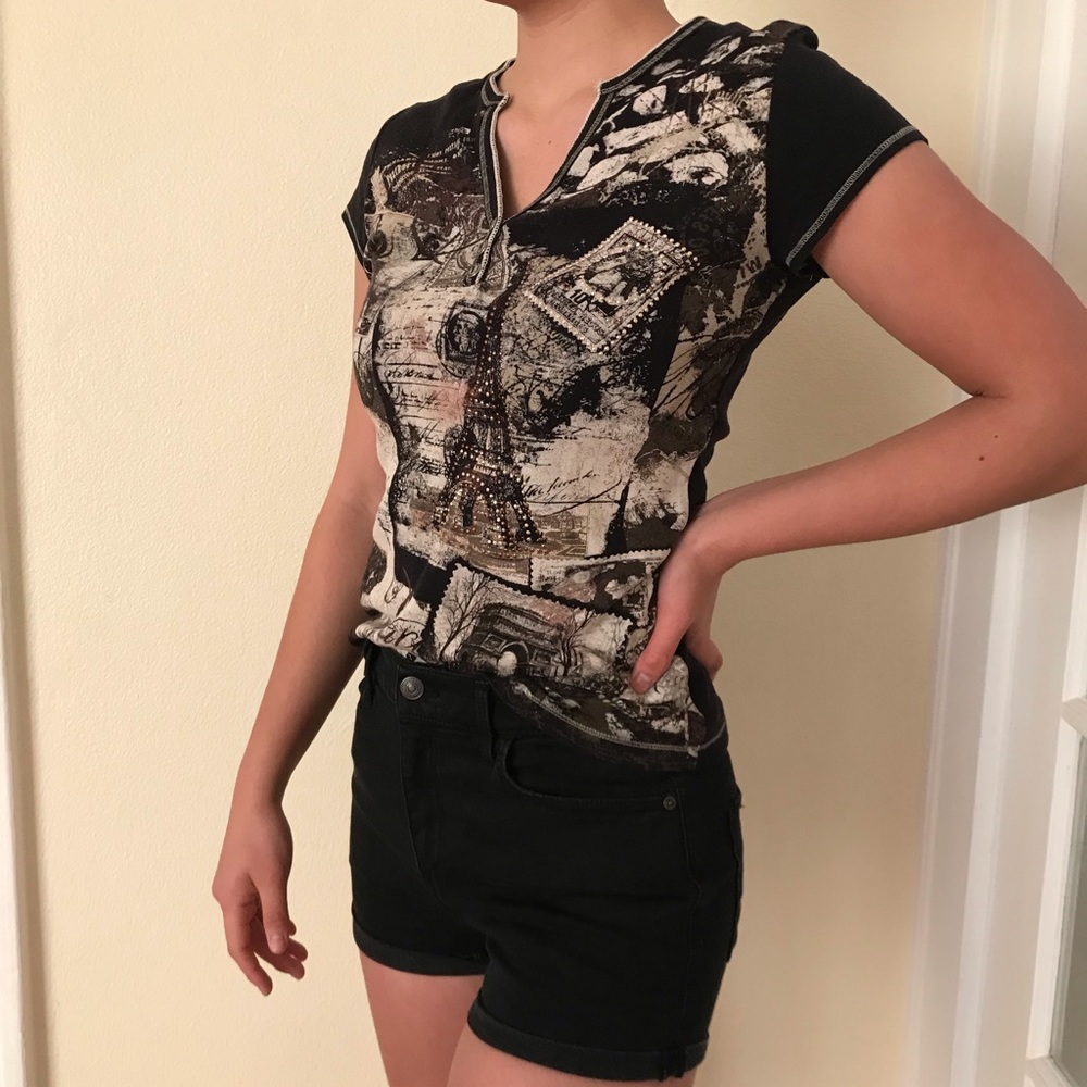 Charming Eiffel Tower Paris Graphic T-Shirt